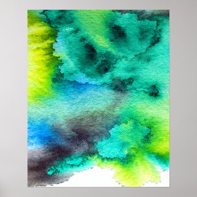 Blaue Marmorkunst Poster (Vorne)
