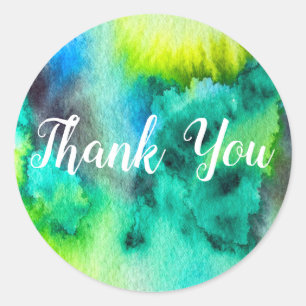 Blaue Marmorkunst Runder Aufkleber