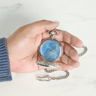 Blaue Marmorplatte Abstrakt Armbanduhr