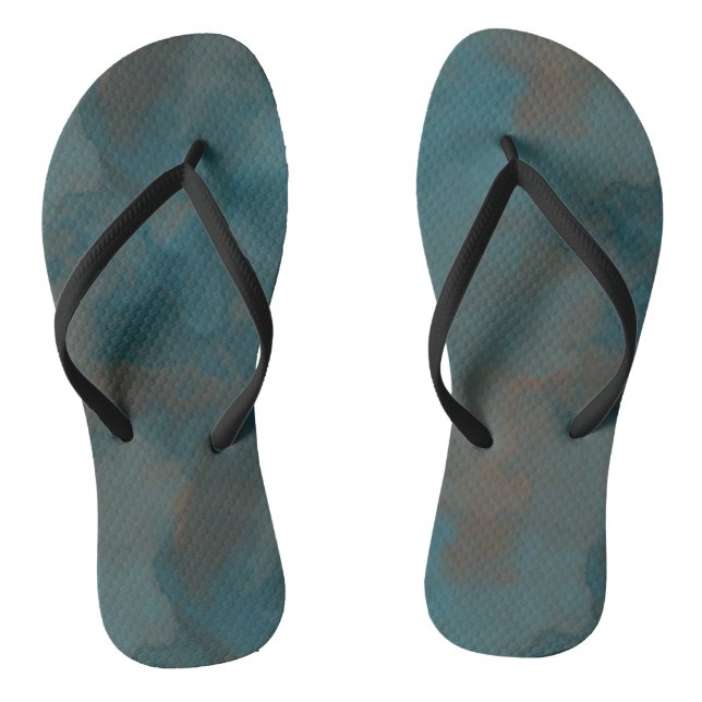 Blaue Marmorplatte Abstrakt Flip Flops (Fußbett)