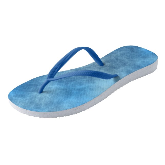 Blaue Marmorplatte Abstrakt Flip Flops (Schrägansicht)