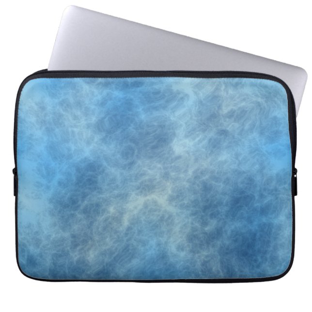 Blaue Marmorplatte Abstrakt Laptopschutzhülle (Vorderseite)
