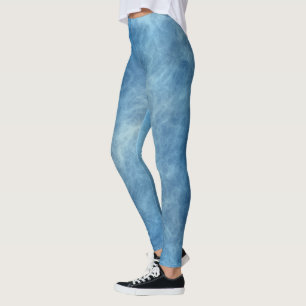 Blaue Marmorplatte Abstrakt Leggings