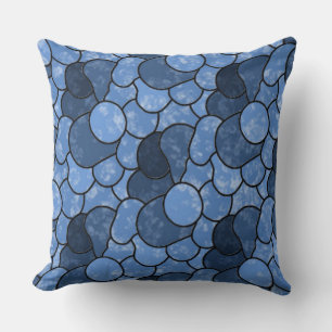Blaue Marmorsteine Abstraktes Muster Kissen Kissen