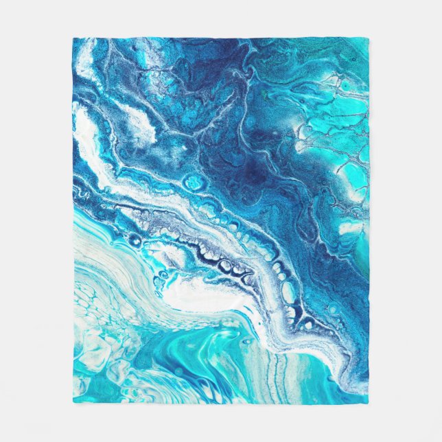 Blaue Marmorstruktur Fleecedecke (Vorderseite)