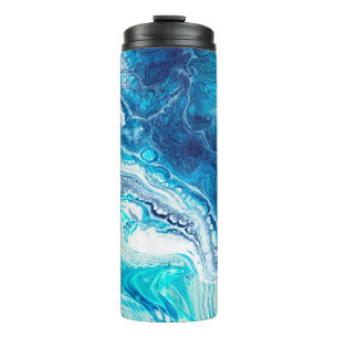 Blaue Marmorstruktur Thermosbecher