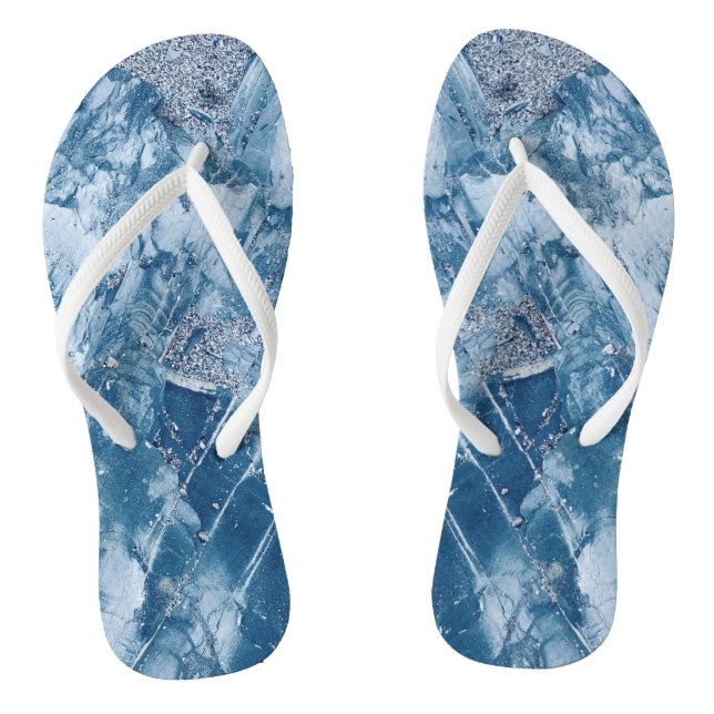Blaue Marmortextur Flip Flops (Fußbett)