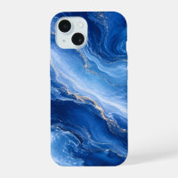 Blaue Marmorwellen Luxus Abstract