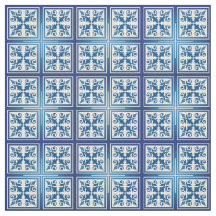 Blaue marokkanische Baumwolle oder Leinen