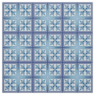 Blaue marokkanische Baumwolle oder Leinen Stoff