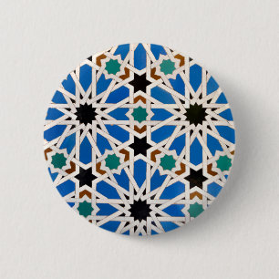 Blaue marokkanische Mosaikschaltfläche Button