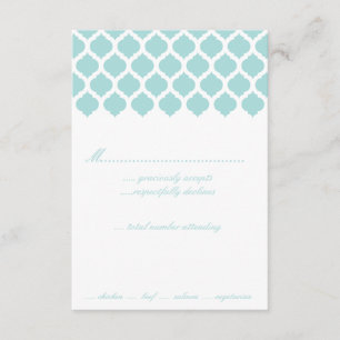 Blaue marokkanische Muster-Hochzeits-Party UAWG RSVP Karte