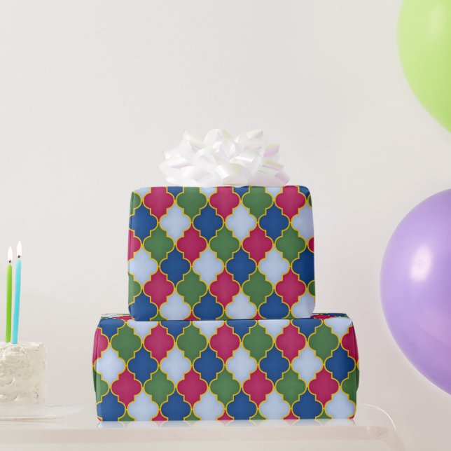 Blaue marokkanische Tile Geschenkpapier (Partygeschenke)