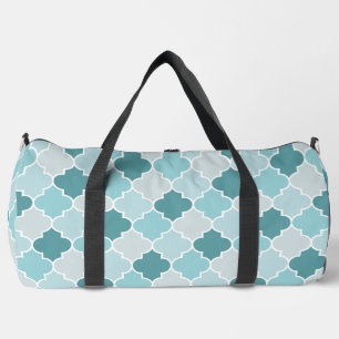 Blaue marokkanische Trellis, Latticework, Quatrefo Duffle Bag