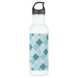 Blaue marokkanische Trellis, Latticework, Quatrefo Edelstahlflasche