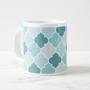 Blaue marokkanische Trellis, Latticework, Quatrefo Jumbo-Tasse