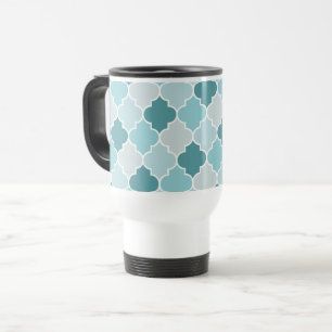 Blaue marokkanische Trellis, Latticework, Quatrefo Reisebecher