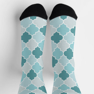 Blaue marokkanische Trellis, Latticework, Quatrefo Socken