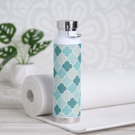 Blaue marokkanische Trellis, Latticework, Quatrefo Trinkflasche