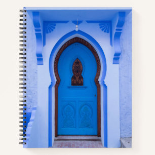 Blaue marokkanische Tür Notizbuch