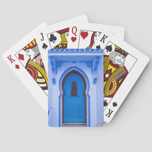 Blaue marokkanische Tür Spielkarten (Rückseite)
