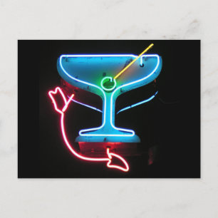 Blaue Martini Postkarte