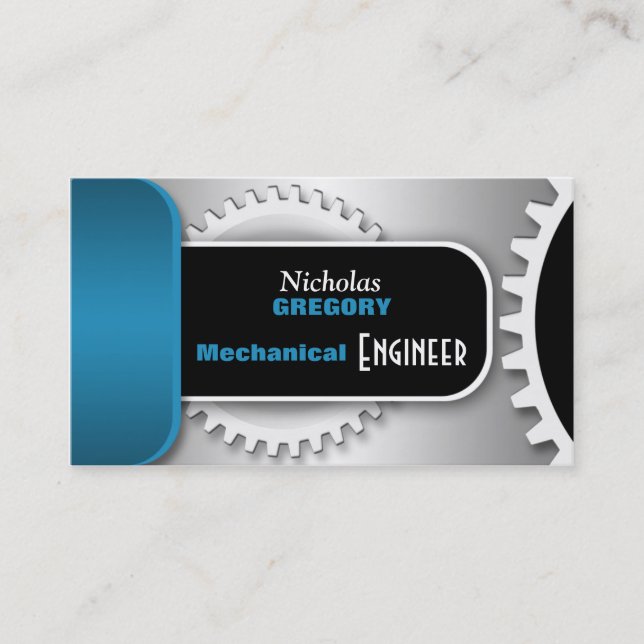 Blaue Maschinenbauingenieur-Gang-Visitenkarten Visitenkarte (Vorderseite)