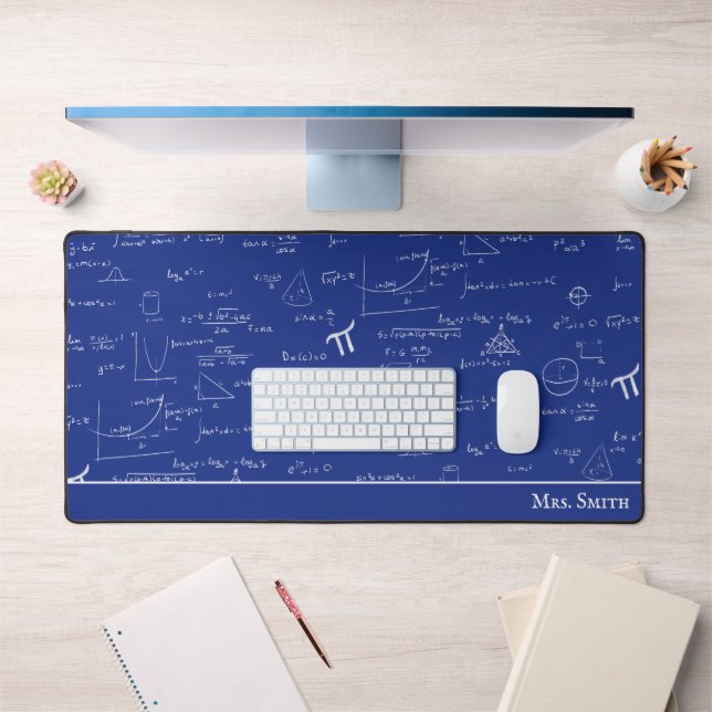 Blaue Mathematik Formeln Lehrer Schreibtischunterlage (Büro 1)