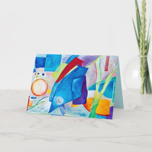 Blaue Meditation für das Jahr Feiertagskarte (Vorderseite)