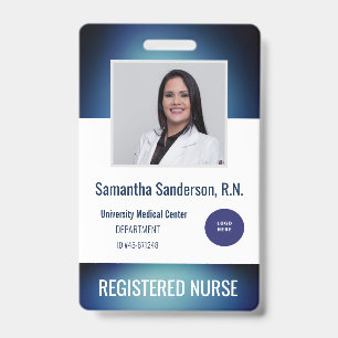 Blaue medizinische Mitarbeiter-ID-Krankenhaus-Logo Ausweis