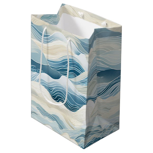 Blaue Meerbrassen Mittlere Geschenktüte (Vorderseite Schrägansicht)