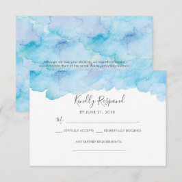 Blaue Meerbrise Watercolor RSVP-Karten Einladung