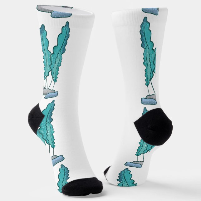 Blaue Meeresalgen Donnerbucht Socken (Gewinkelt)