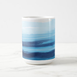 Blaue Meeresfarbe Abstraktes Meer Monogramm Kaffeetasse
