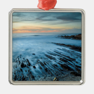 Blaue Meereslandschaft bei Sonnenuntergang, Kalifo Silbernes Ornament