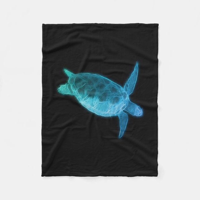 Blaue Meeresschildkröte Fleecedecke (Vorderseite)