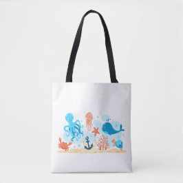 Blaue Meerestiere Tasche