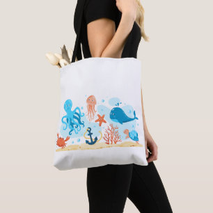 Blaue Meerestiere Tasche