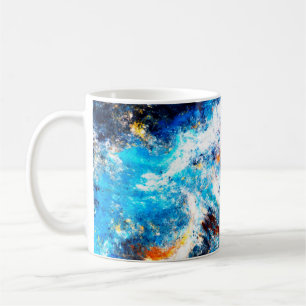 Blaue Meereswelle. Künstlerische Spritzer von leuc Kaffeetasse
