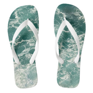 Blaue Meereswellen Flip Flops