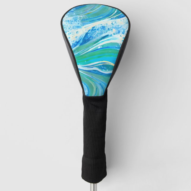 Blaue Meereswellen Golf Headcover (Vorderseite)