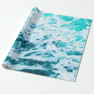 Blaue Meereswellen, Meeresspray, Surfen, natürlic Geschenkpapier