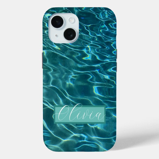 Blaue Meereswellen personalisieren Case-Mate iPhone Hülle (Rückseite)