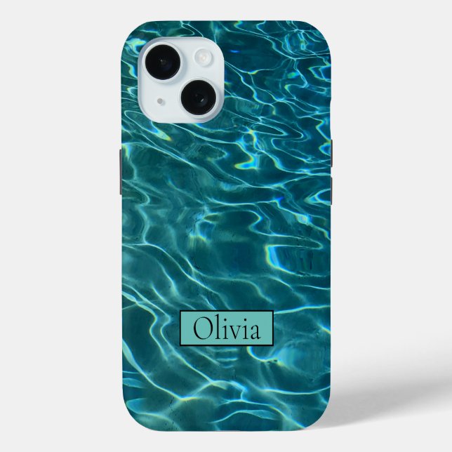 Blaue Meereswellen personalisieren Case-Mate iPhone Hülle (Rückseite)