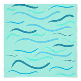Blaue Meereswellen Poster