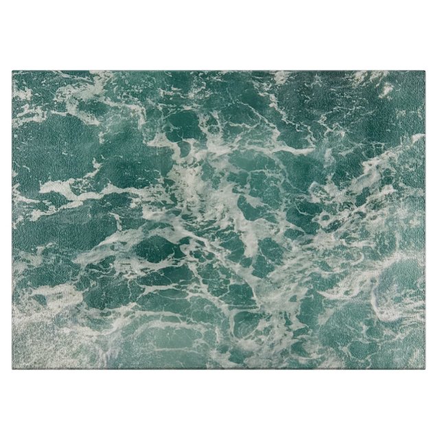 Blaue Meereswellen Schneidebrett (Vorderseite)