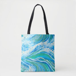 Blaue Meereswellen Tasche