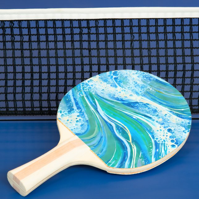 Blaue Meereswellen Tischtennis Schläger (InSitu)