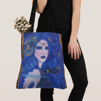 Blaue Meerjungfrau Fantasy Art-Tasche von Renee Tasche