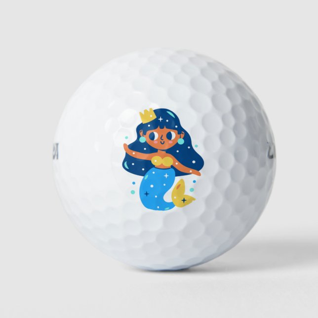 Blaue Meerjungfrau Golfball (Vorderseite)